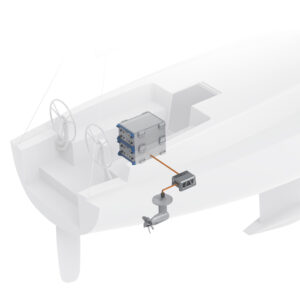 gain d'espace réalisé par l'installation d'un moteur électrique ePropulsion POD 12 et 20 eSSA